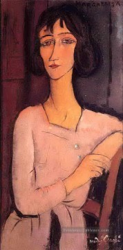 Margarita assis 1916 Amedeo Modigliani Peinture à l'huile